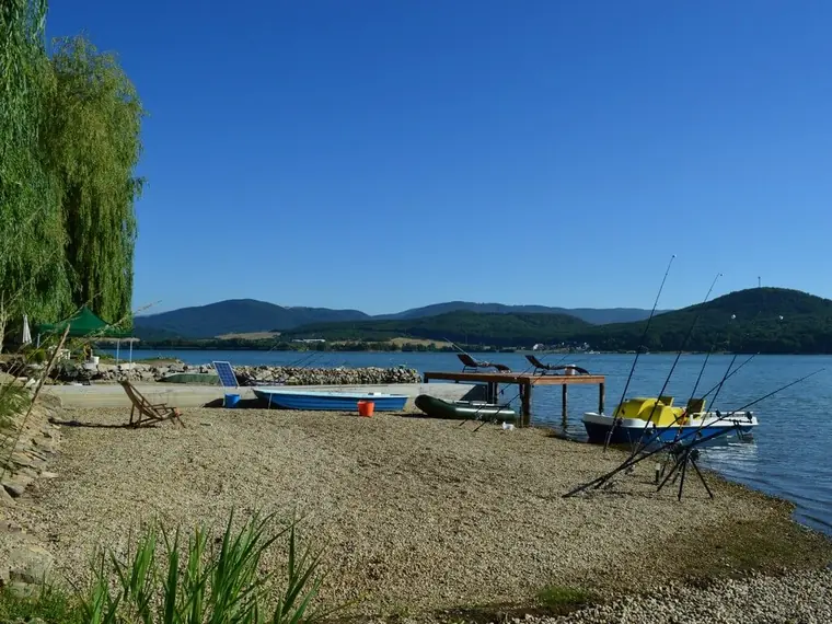 Private beach at the Ruzina reservoir
